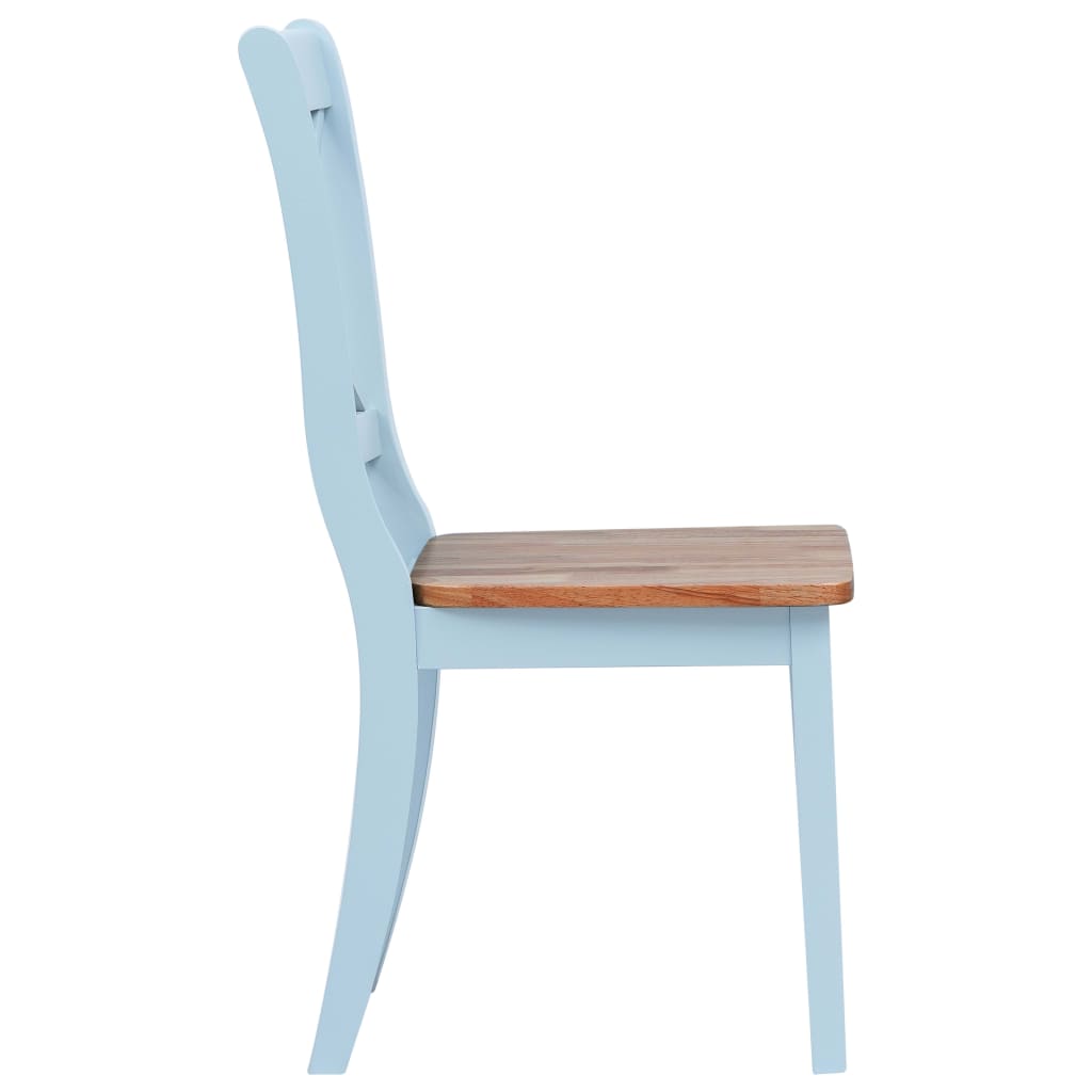 Chaises à manger lot de 4 gris et bois clair bois hévéa massif - XIOS