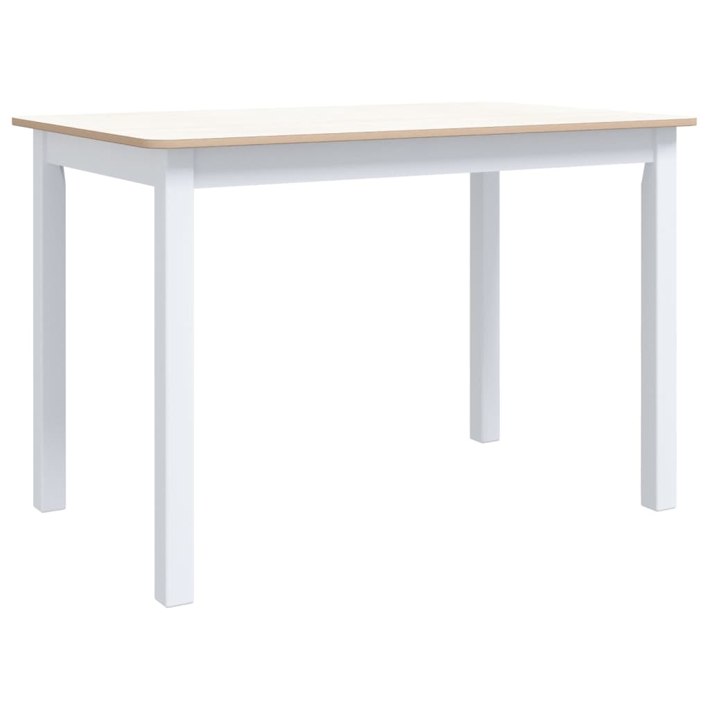 Table à manger Blanc et marron 114x71x75 cm Bois d'hévéa massif - XIOS