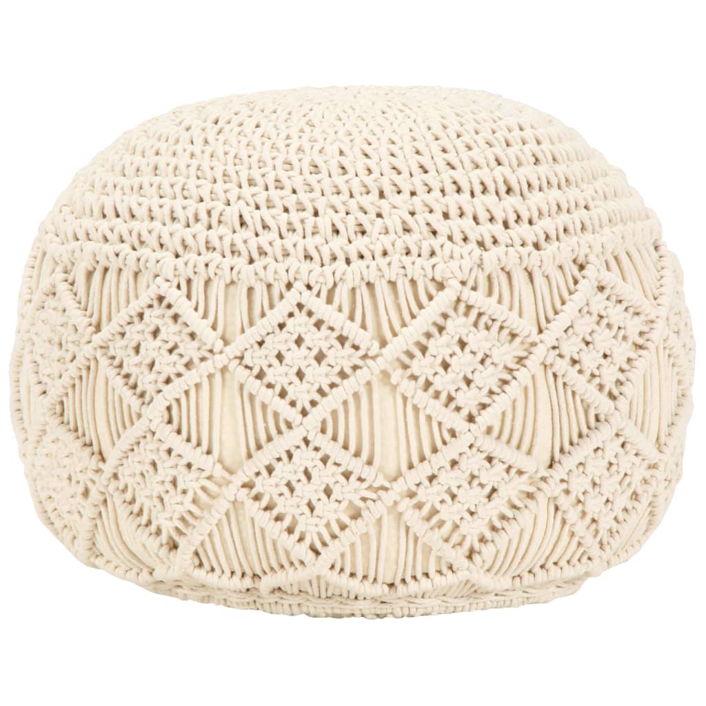 Pouf fait à la main en macramé 45 x 30 cm Coton - XIOS