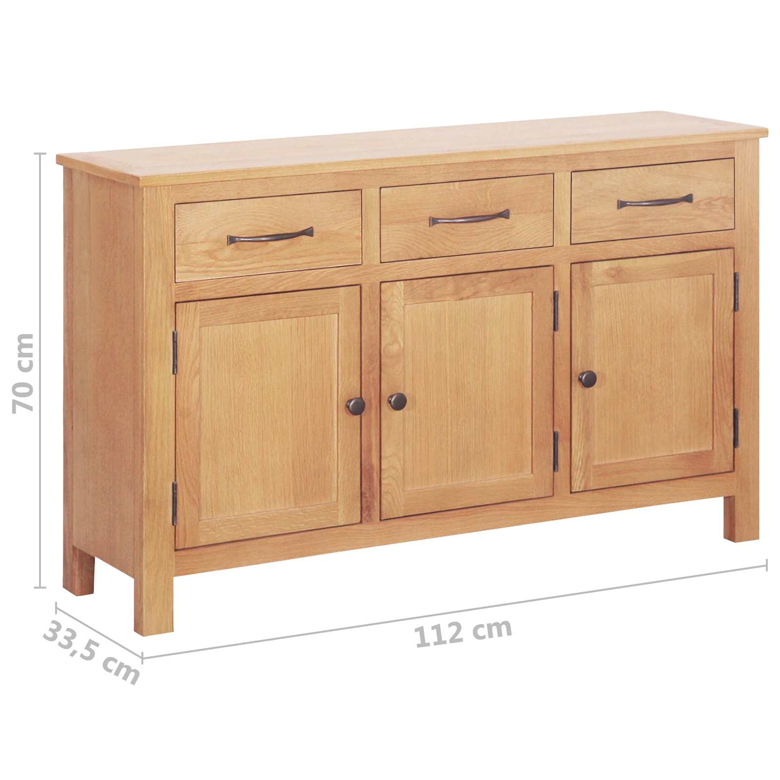 Buffet Marron 112 x 33.5 x 70 cm Chêne massif - XIOS