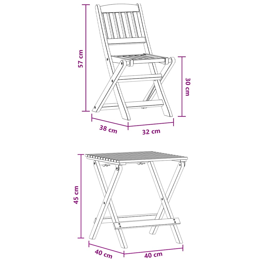 Ensemble de bistro 3 pcs pour enfants Bois d'eucalyptus solide - XIOS