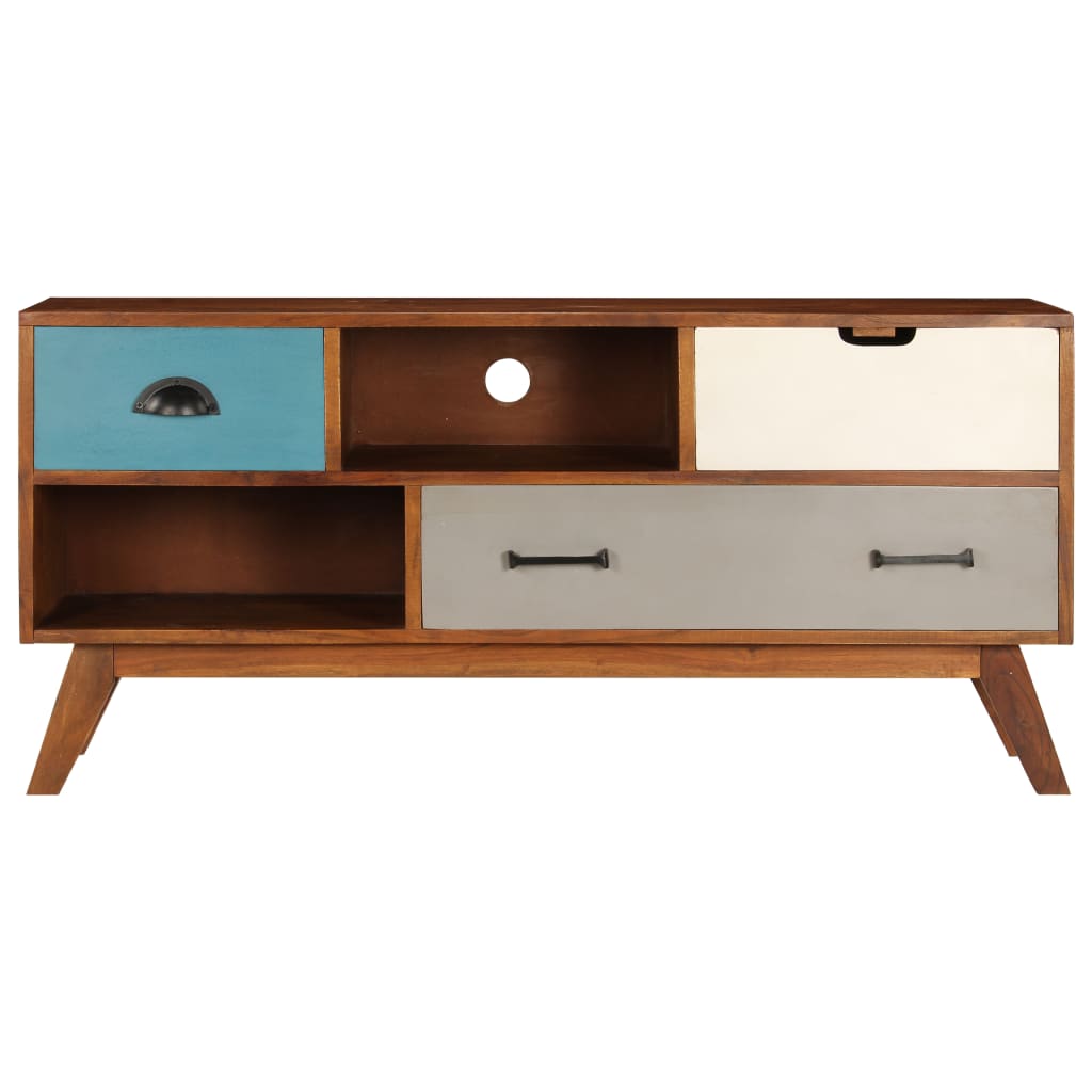 Meuble TV avec 3 tiroirs 110x35x50 cm Bois d'acacia solide - XIOS