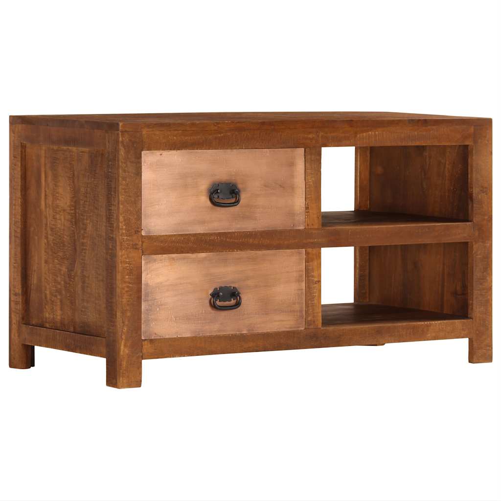 Table basse avec 2 tiroirs 90x40x50 cm bois solide de manguier - XIOS