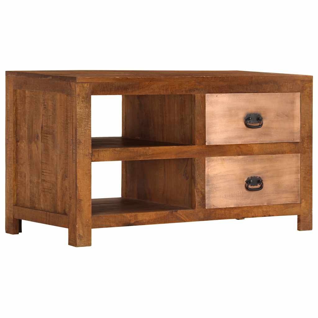Table basse avec 2 tiroirs 90x40x50 cm bois solide de manguier - XIOS