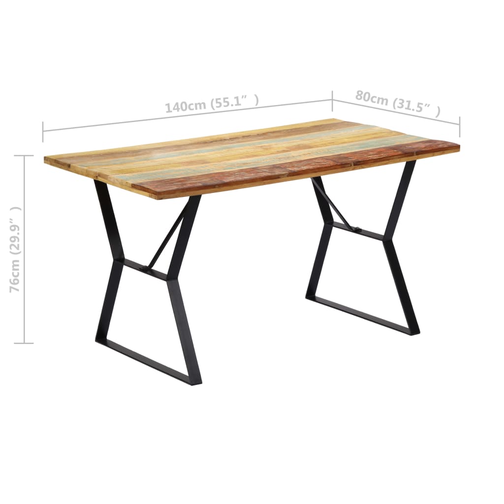 Table à manger 140x80x76 cm Bois de récupération massif - XIOS