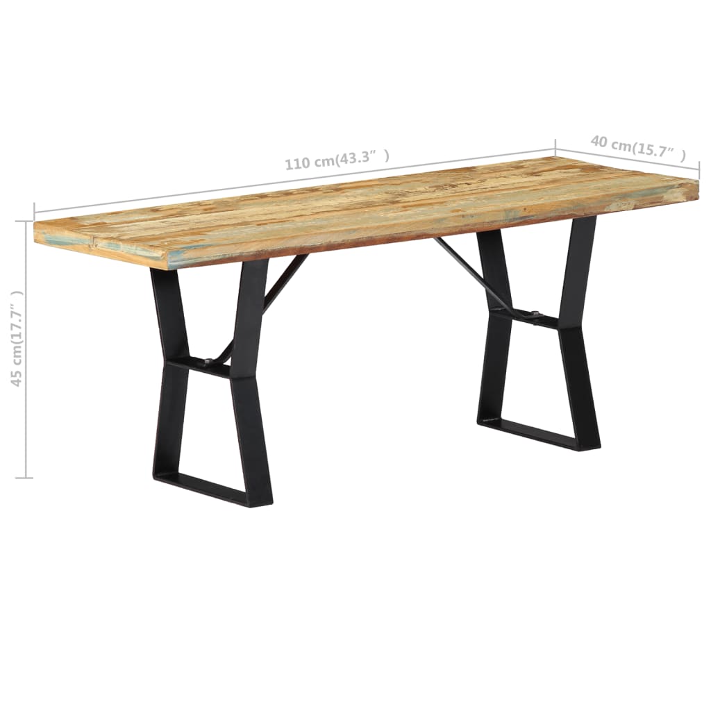Banc 110 cm Bois de récupération massif - XIOS