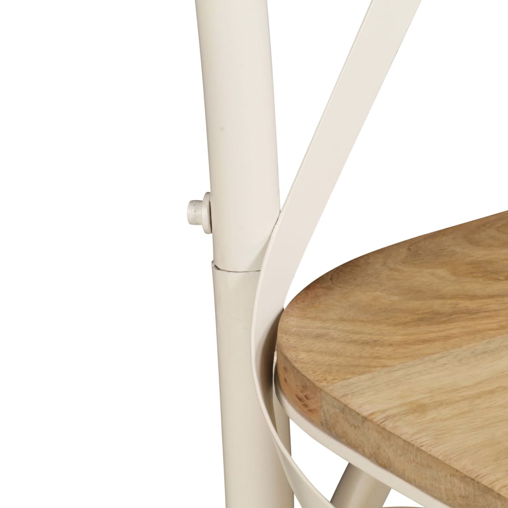 Chaises à dossier croisé lot de 2 blanc bois de manguier solide - XIOS