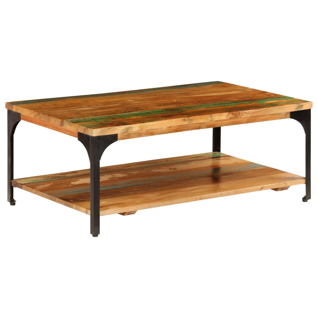 Table basse et étagère 100x60x35 cm Bois de récupération solide - XIOS