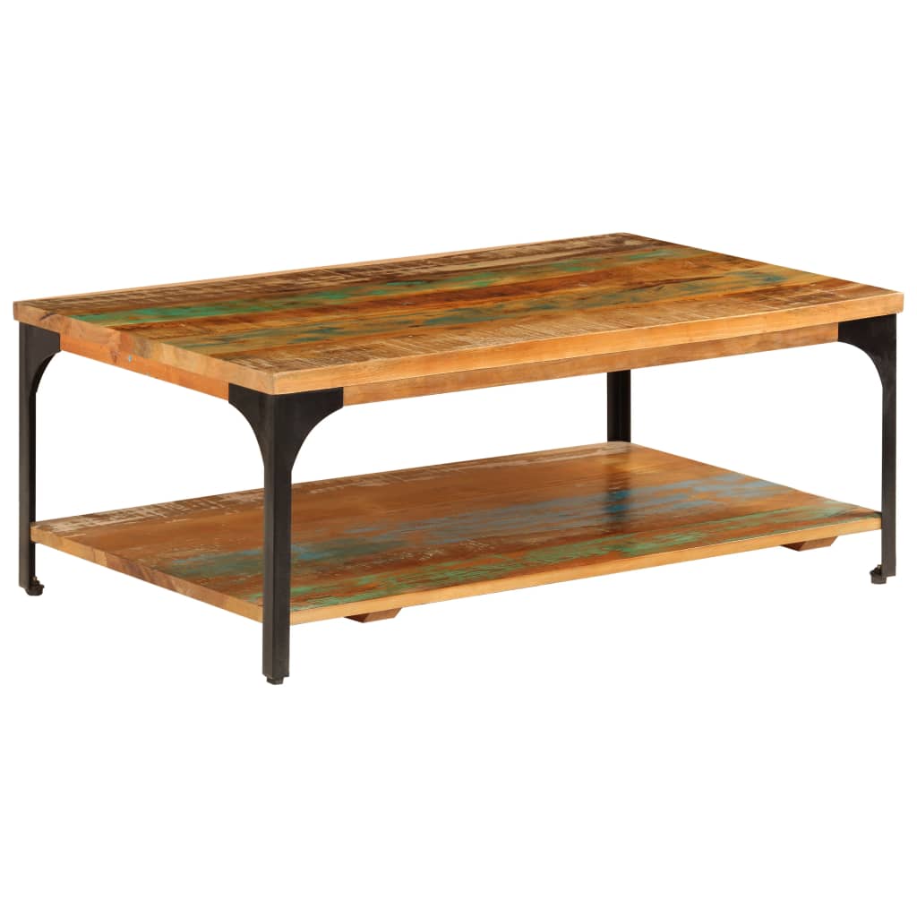 Table basse et étagère 100x60x35 cm Bois de récupération solide - XIOS