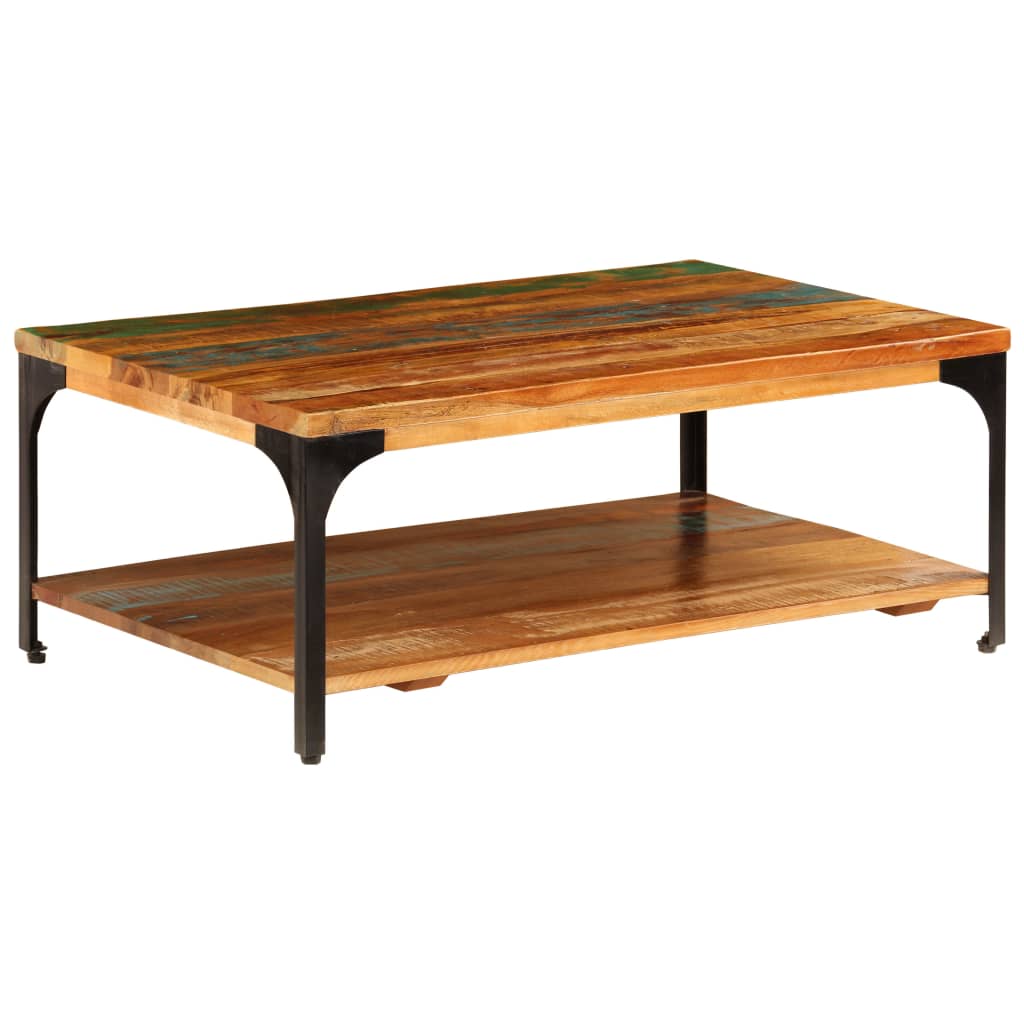 Table basse et étagère 100x60x35 cm Bois de récupération solide - XIOS