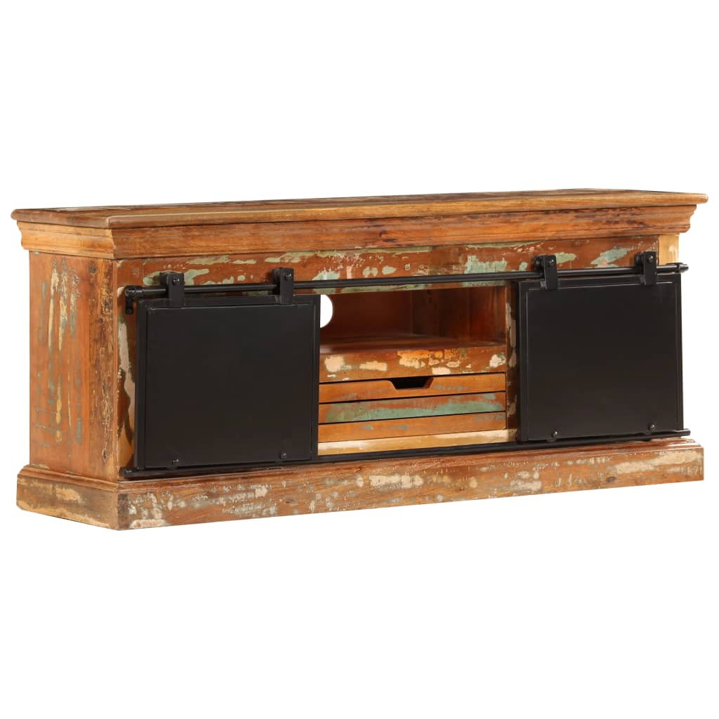 Meuble TV 110 x 30 x 45 cm Bois de récupération massif - XIOS