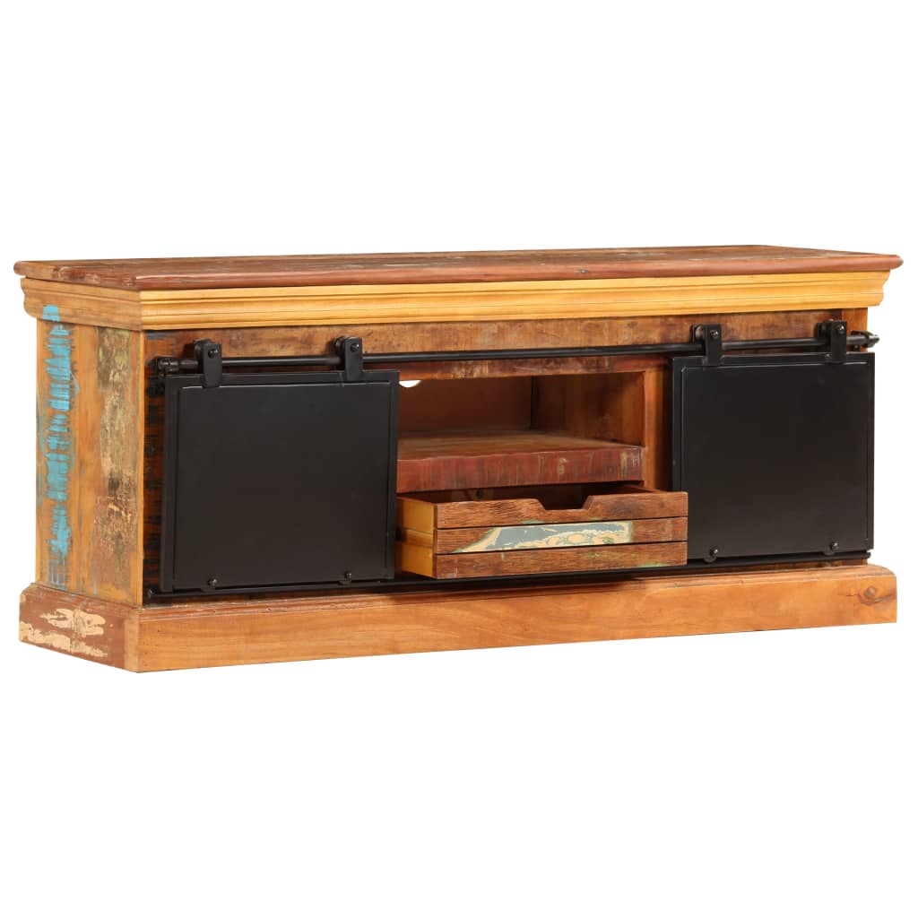 Meuble TV 110 x 30 x 45 cm Bois de récupération massif - XIOS