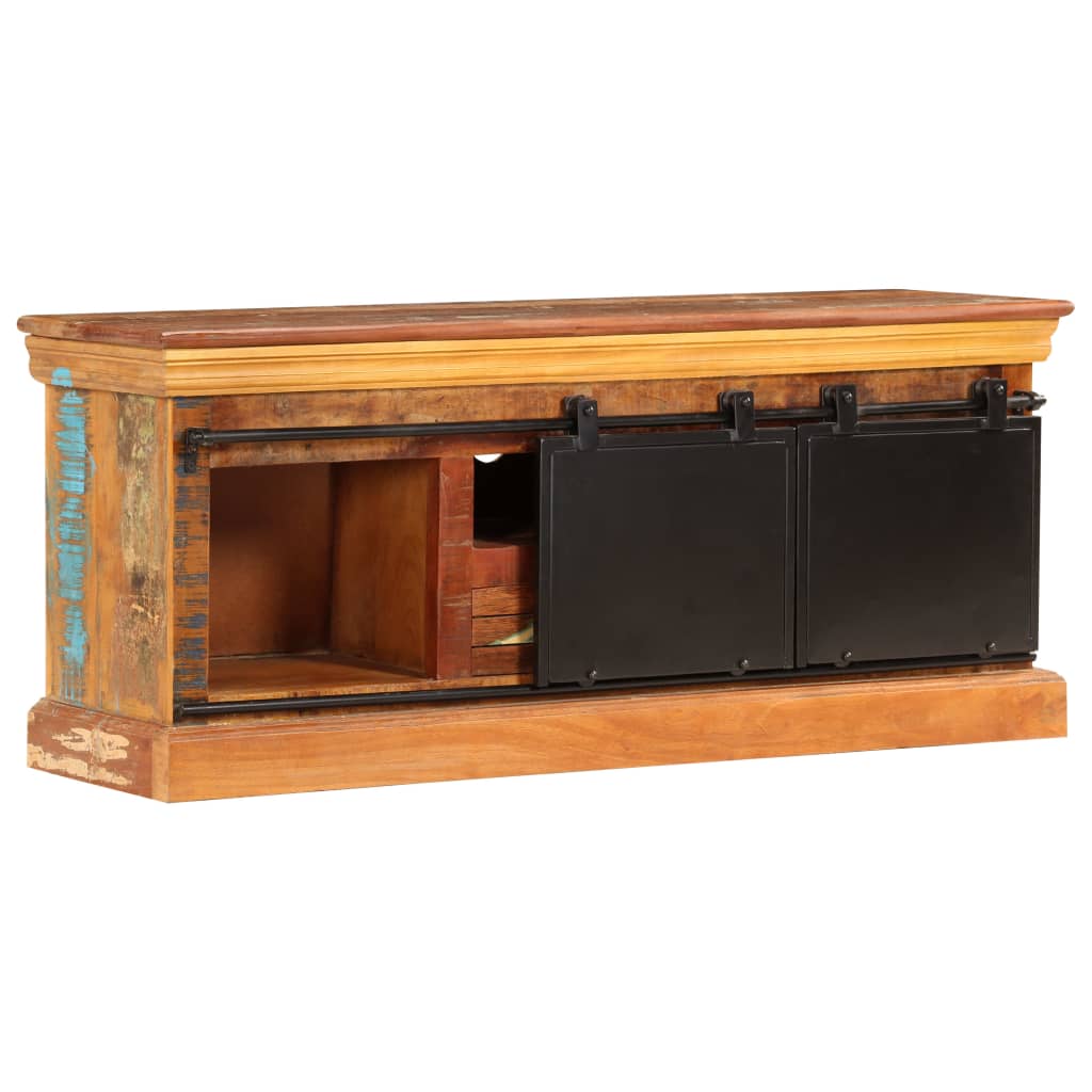 Meuble TV 110 x 30 x 45 cm Bois de récupération massif - XIOS