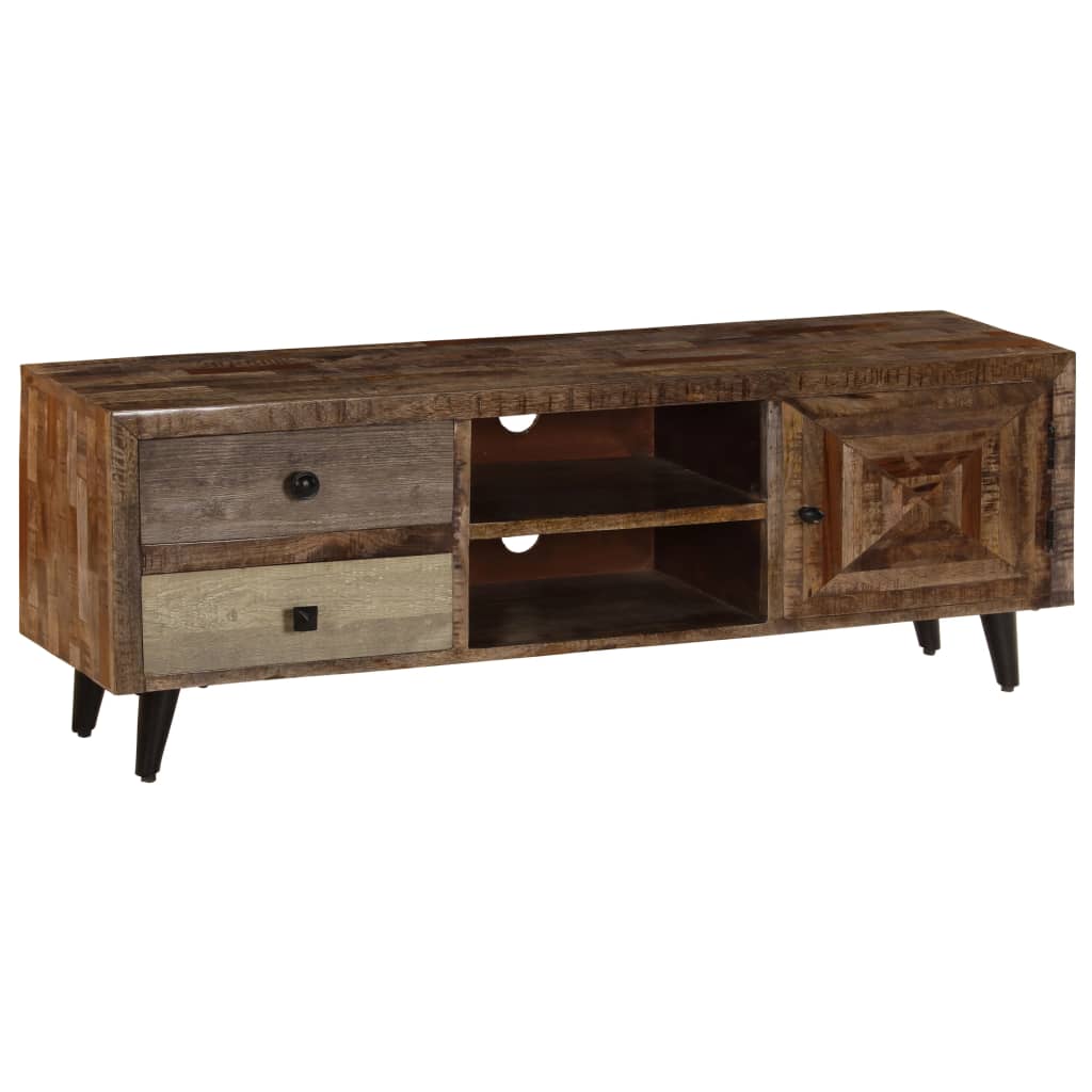 Meuble TV 118x30x40 cm Bois de manguier massif - XIOS
