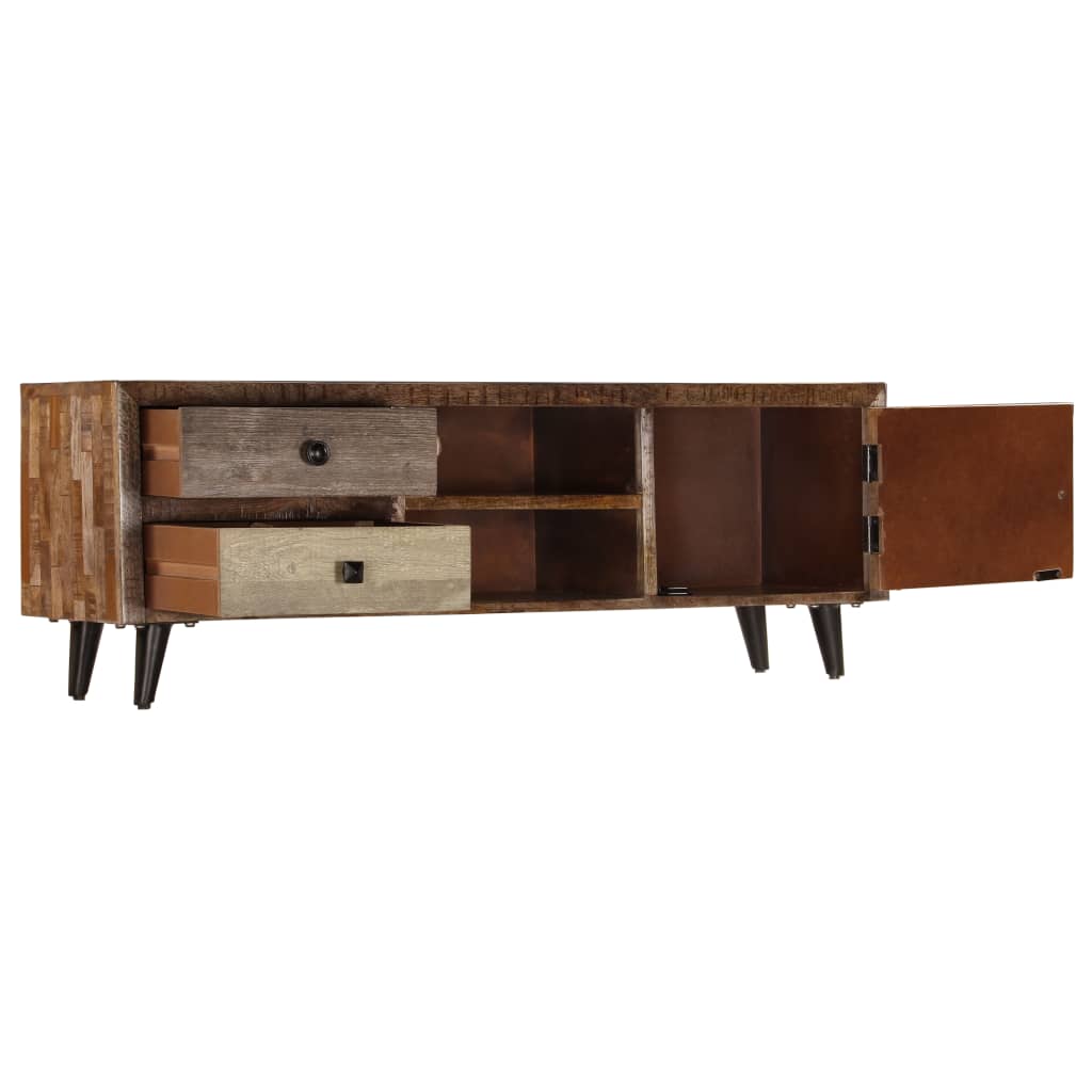 Meuble TV 118x30x40 cm Bois de manguier massif - XIOS