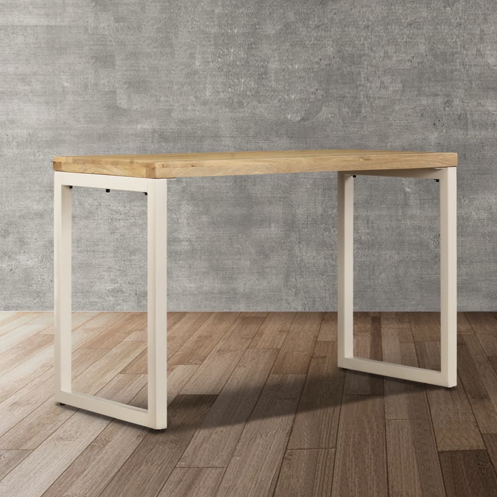 Table à manger 115x55x76 cm Bois de manguier massif et acier - XIOS