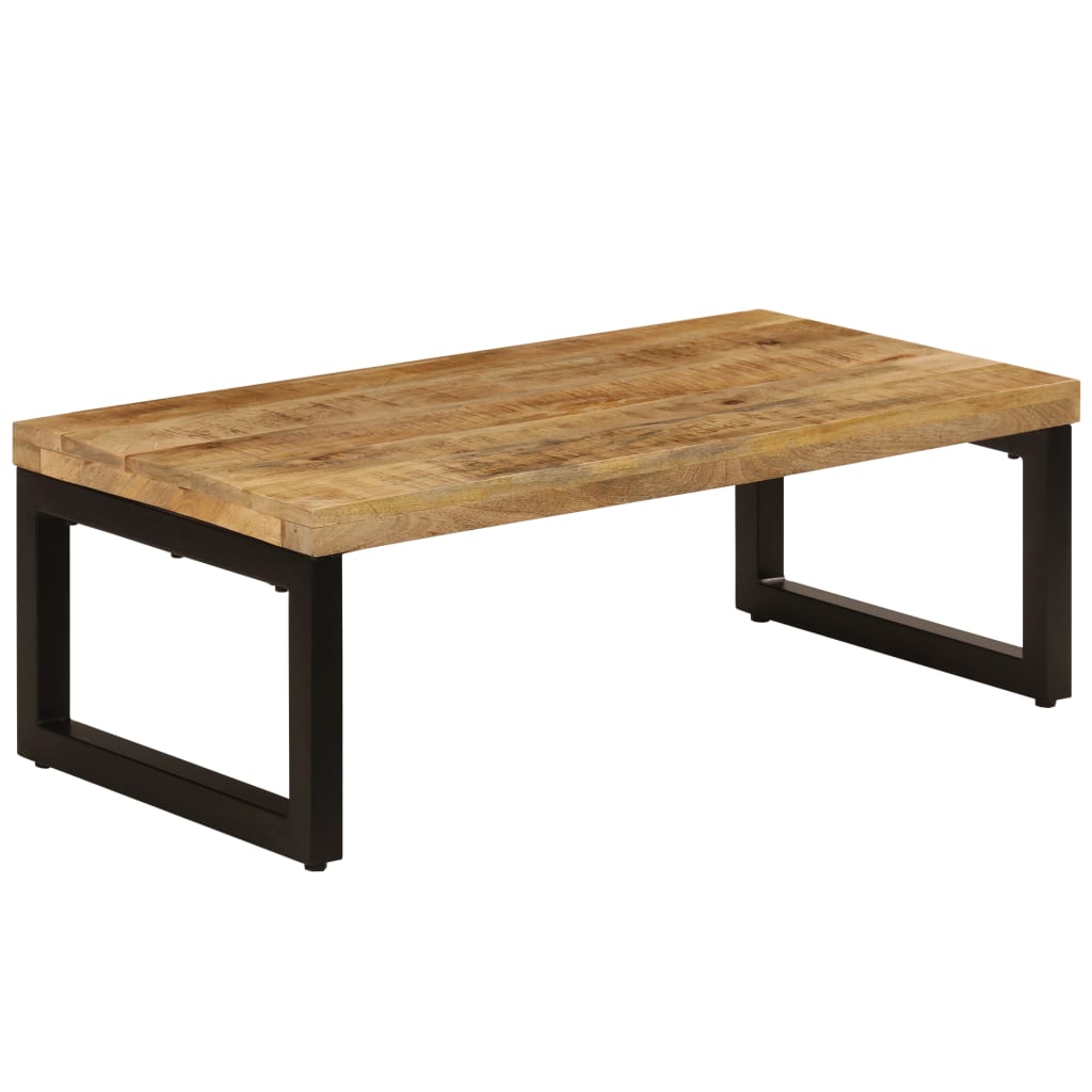 Table basse 100x50x35 cm Bois de manguier solide et acier - XIOS