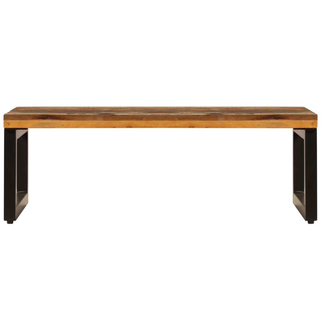 Table basse 100x50x35 cm Bois de récupération solide et acier - XIOS