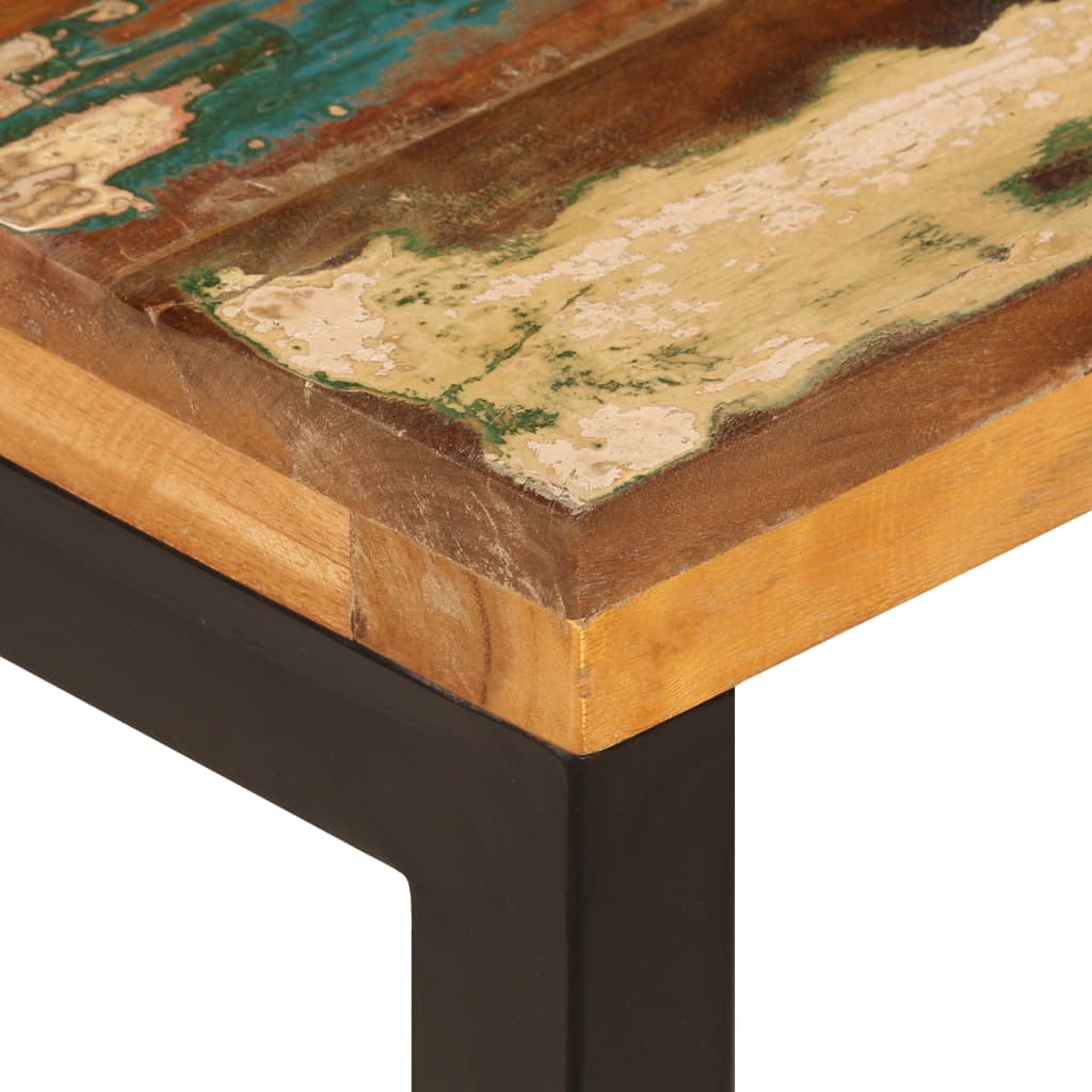 Table basse 100x50x35 cm Bois de récupération solide et acier - XIOS