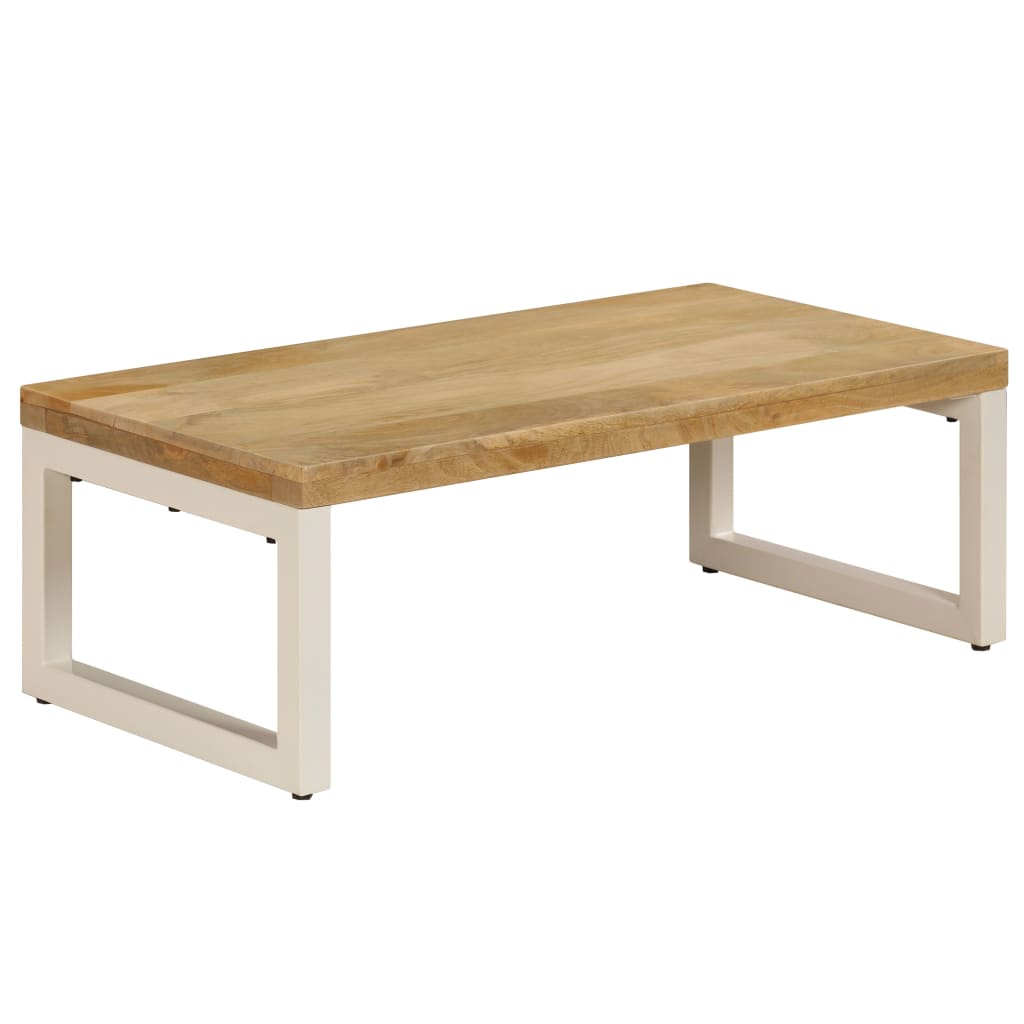Table basse 100x50x35 cm Bois de manguier solide et acier - XIOS