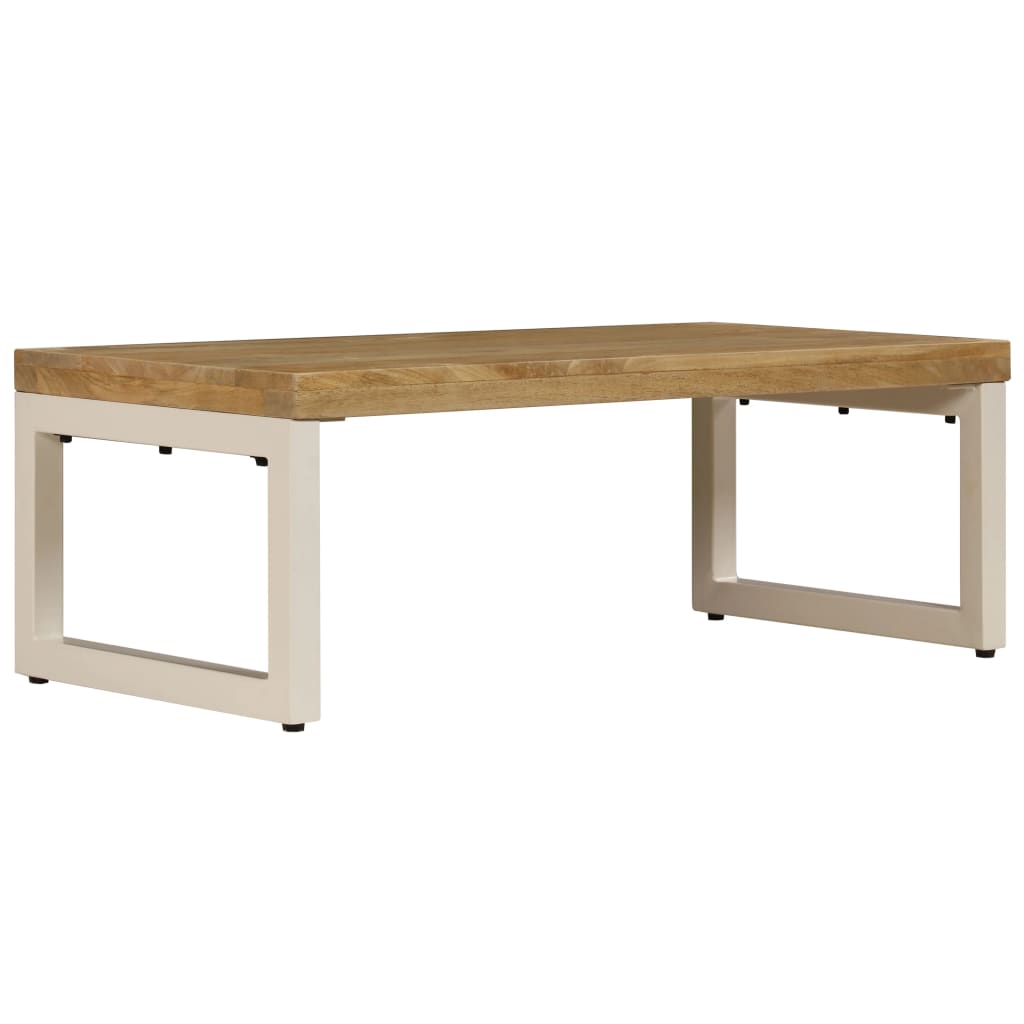Table basse 100x50x35 cm Bois de manguier solide et acier - XIOS
