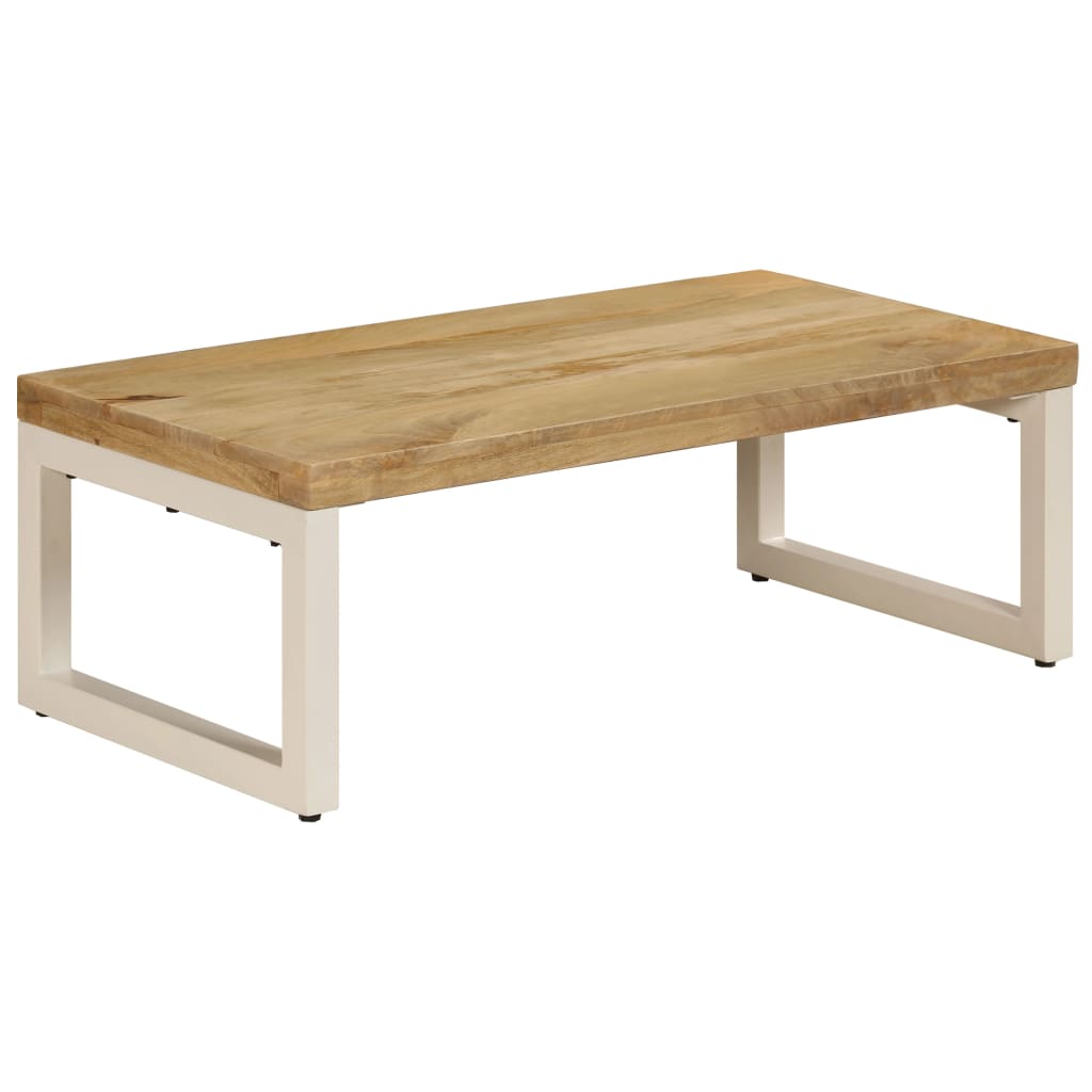 Table basse 100x50x35 cm Bois de manguier solide et acier - XIOS