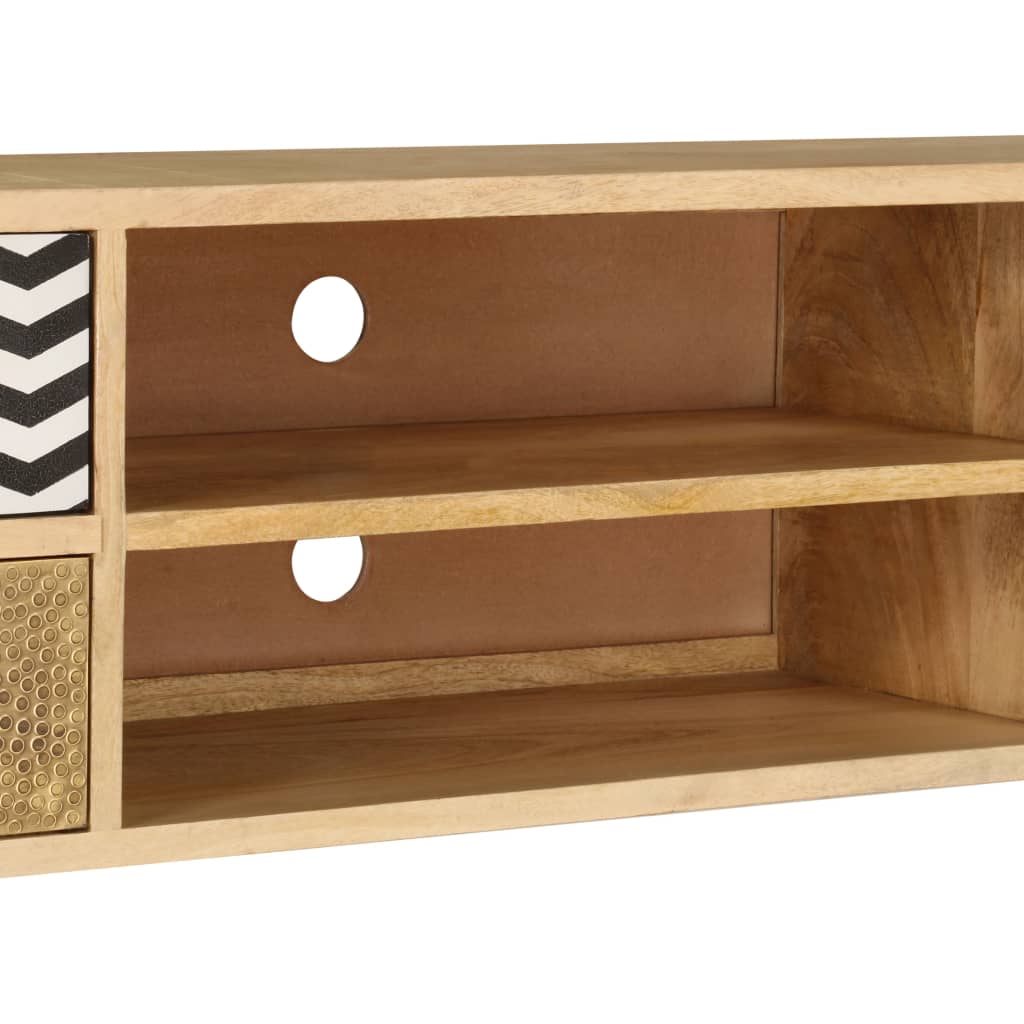 Meuble TV 120x30x40 cm Bois massif de manguier - XIOS