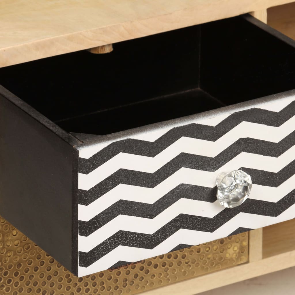 Meuble TV 120x30x40 cm Bois massif de manguier - XIOS