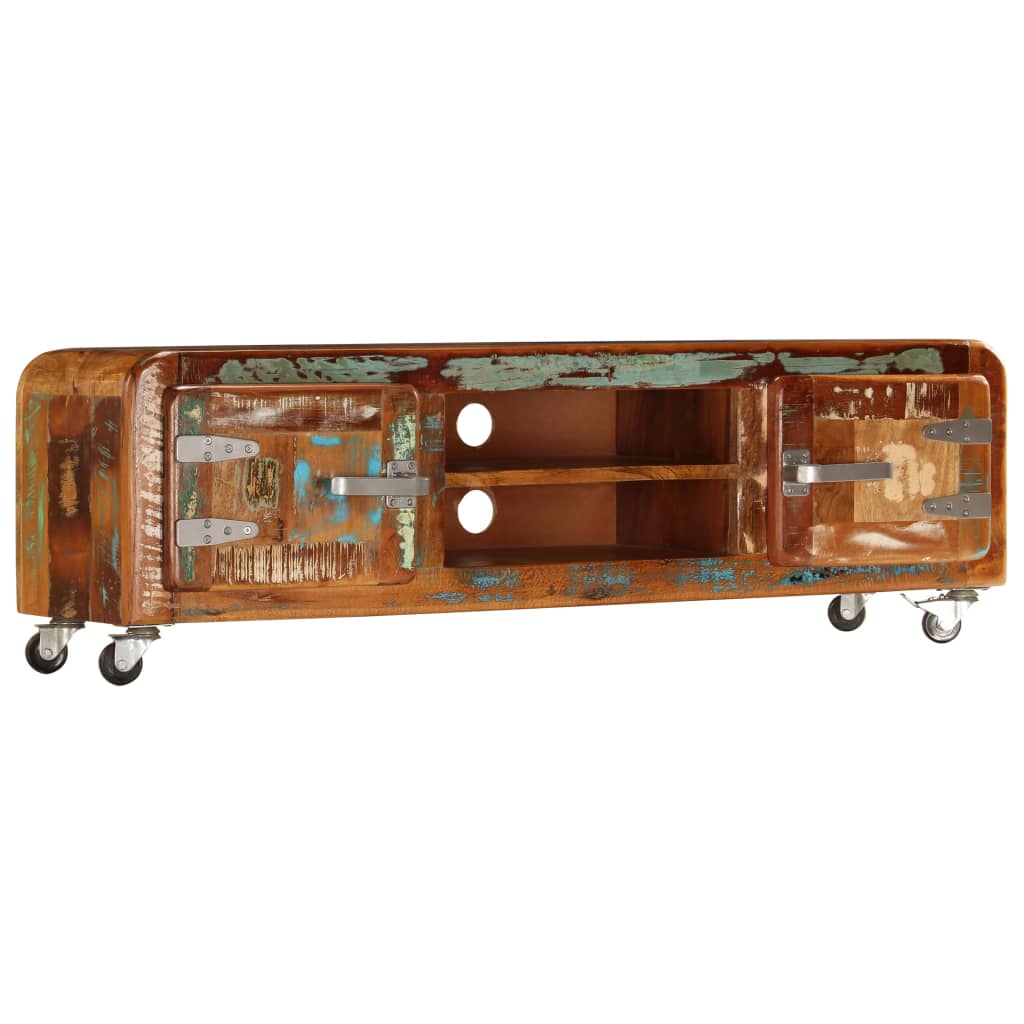 Meuble TV 120x30x36 cm Bois de récupération massif - XIOS