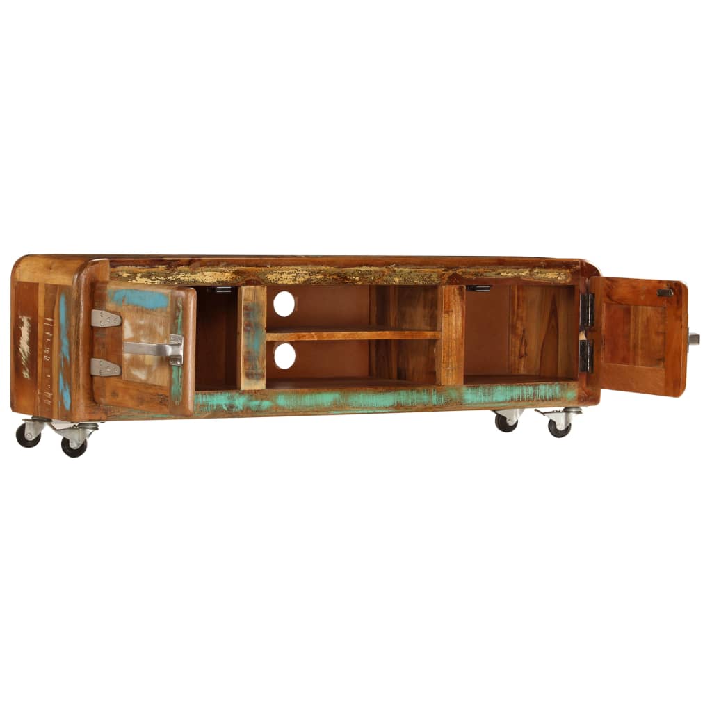 Meuble TV 120x30x36 cm Bois de récupération massif - XIOS
