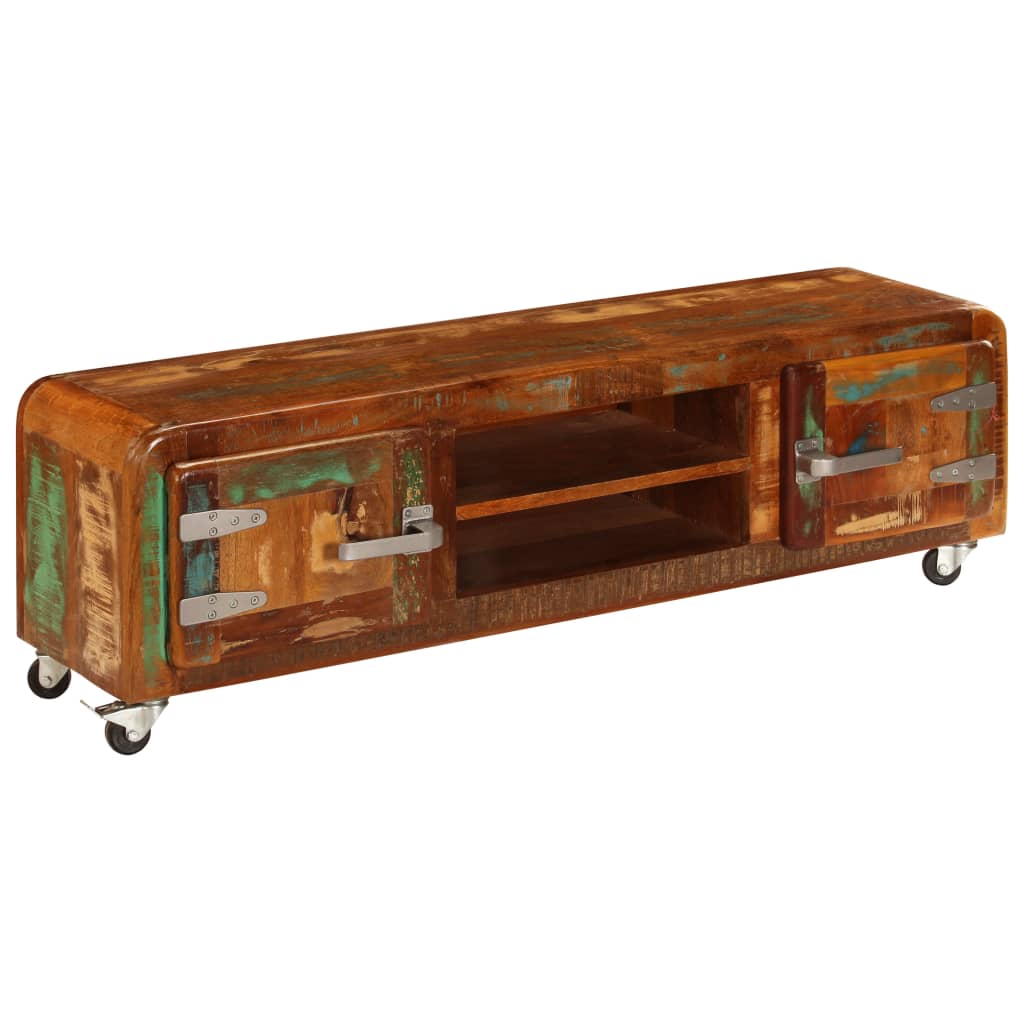 Meuble TV 120x30x36 cm Bois de récupération massif - XIOS