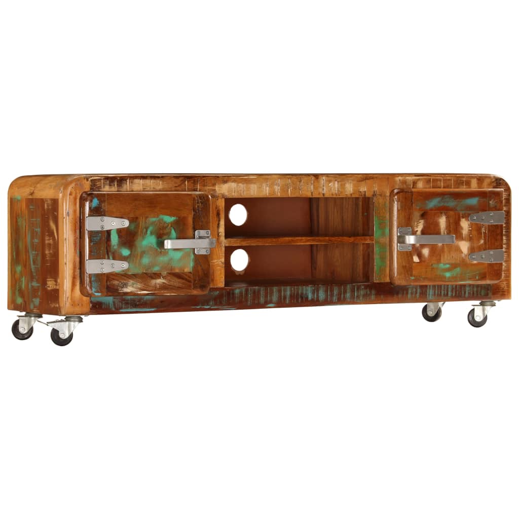 Meuble TV 120x30x36 cm Bois de récupération massif - XIOS