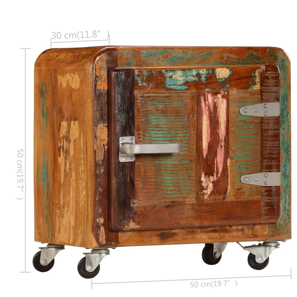 Table de chevet 50 x 30 x 50 cm Bois de récupération massif - XIOS