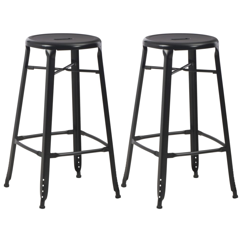 Tabourets de bar lot de 2 noir acier - XIOS