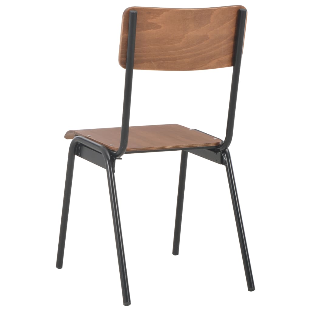 Chaises à manger lot de 4 marron contreplaqué solide et acier - XIOS