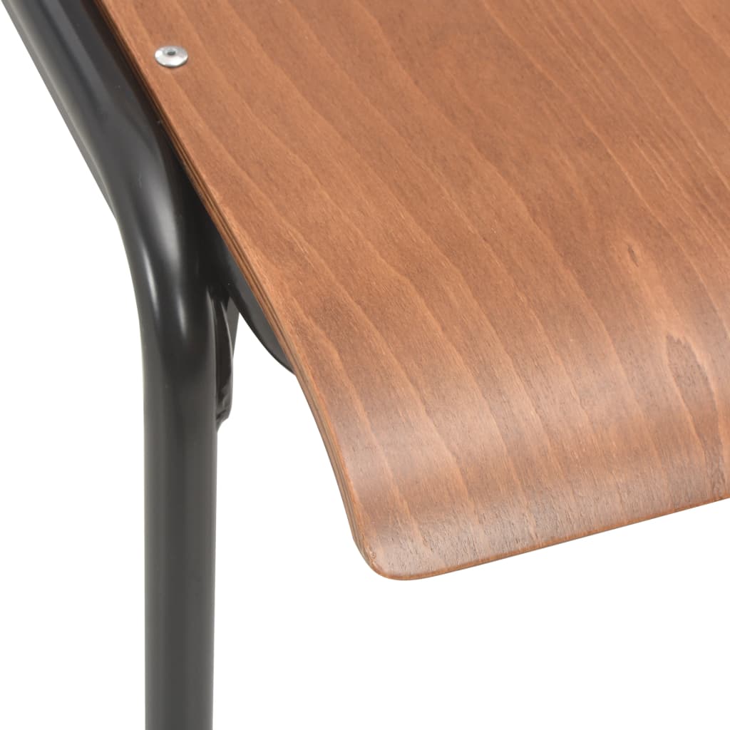 Chaises à manger lot de 4 marron contreplaqué solide et acier - XIOS