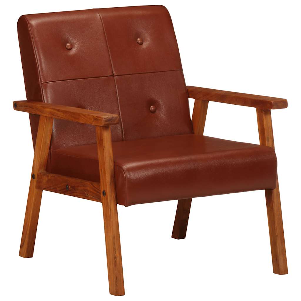 Fauteuil marron cuir véritable - XIOS