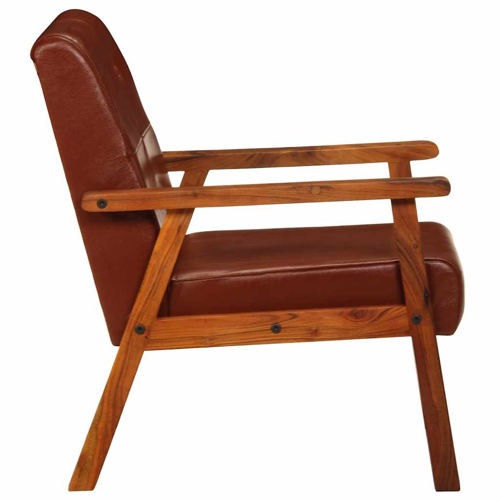 Fauteuil marron cuir véritable - XIOS