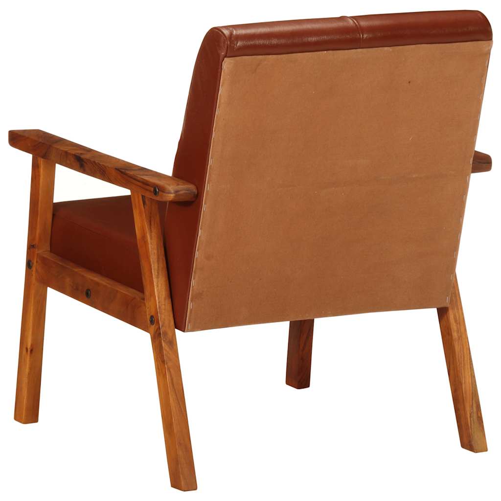 Fauteuil marron cuir véritable - XIOS