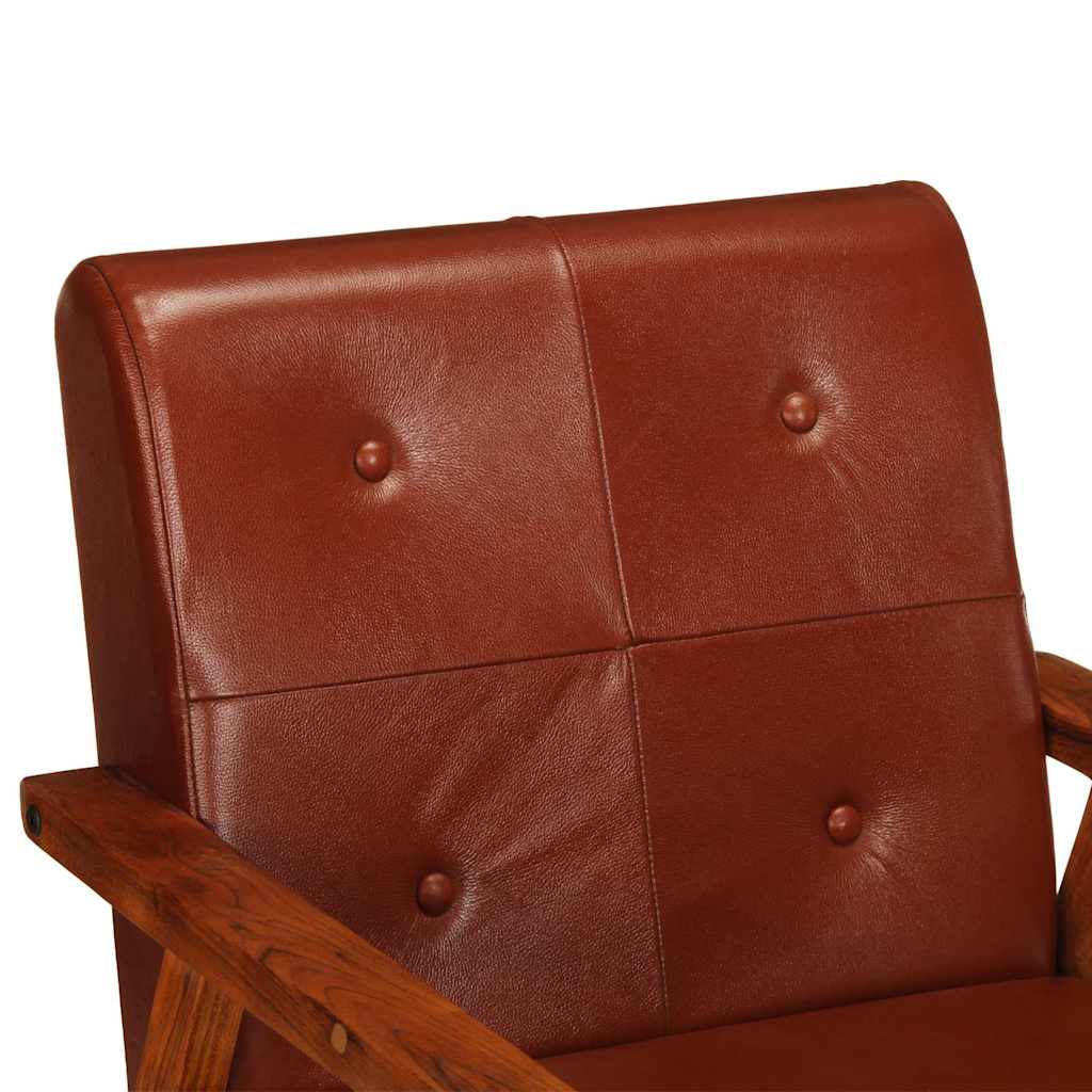 Fauteuil marron cuir véritable - XIOS