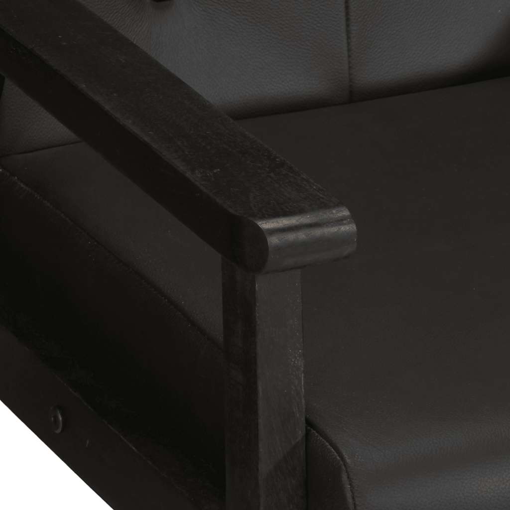 Fauteuil noir cuir véritable