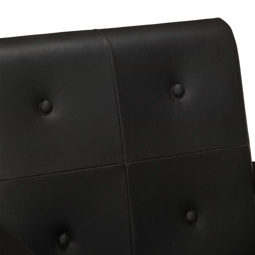 Fauteuil noir cuir véritable