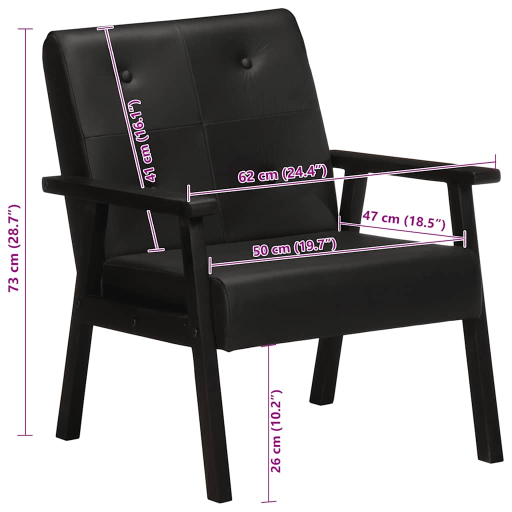 Fauteuil noir cuir véritable
