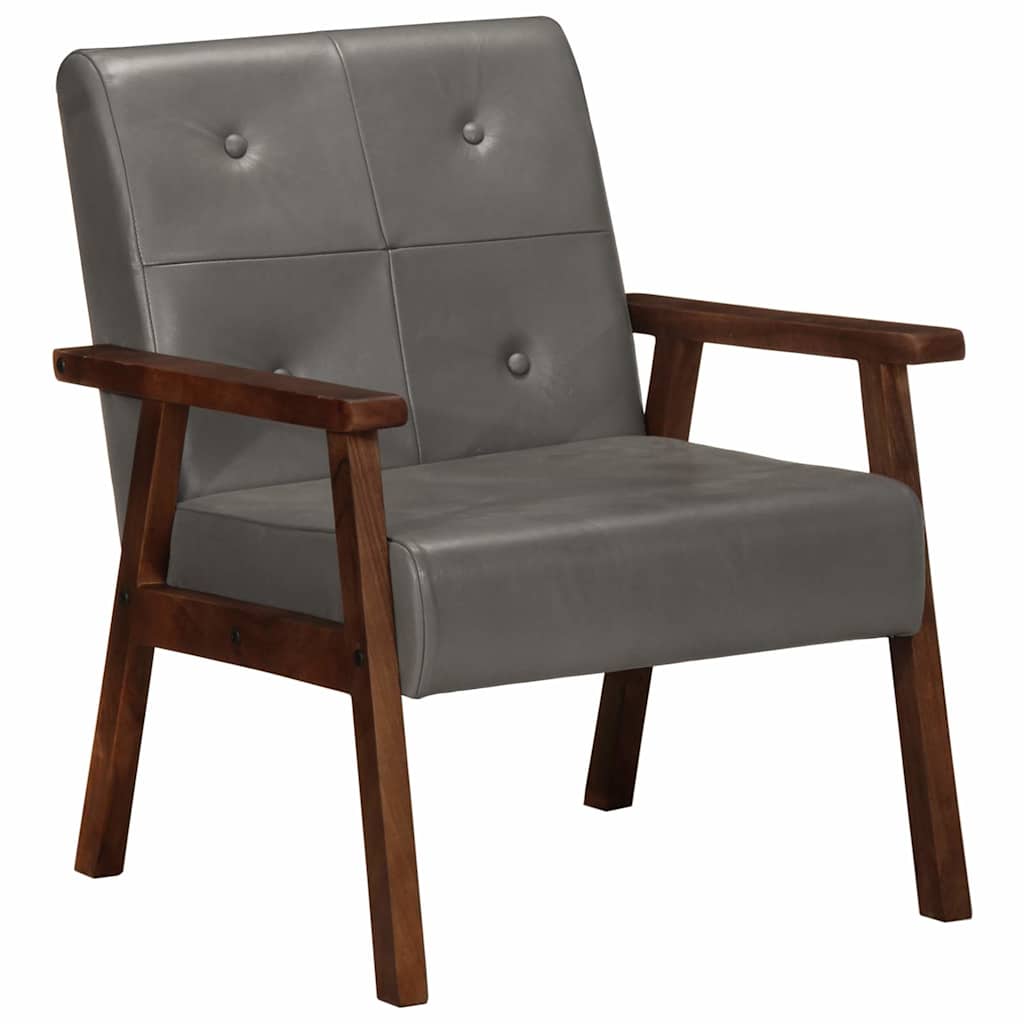 Fauteuil gris cuir véritable - XIOS