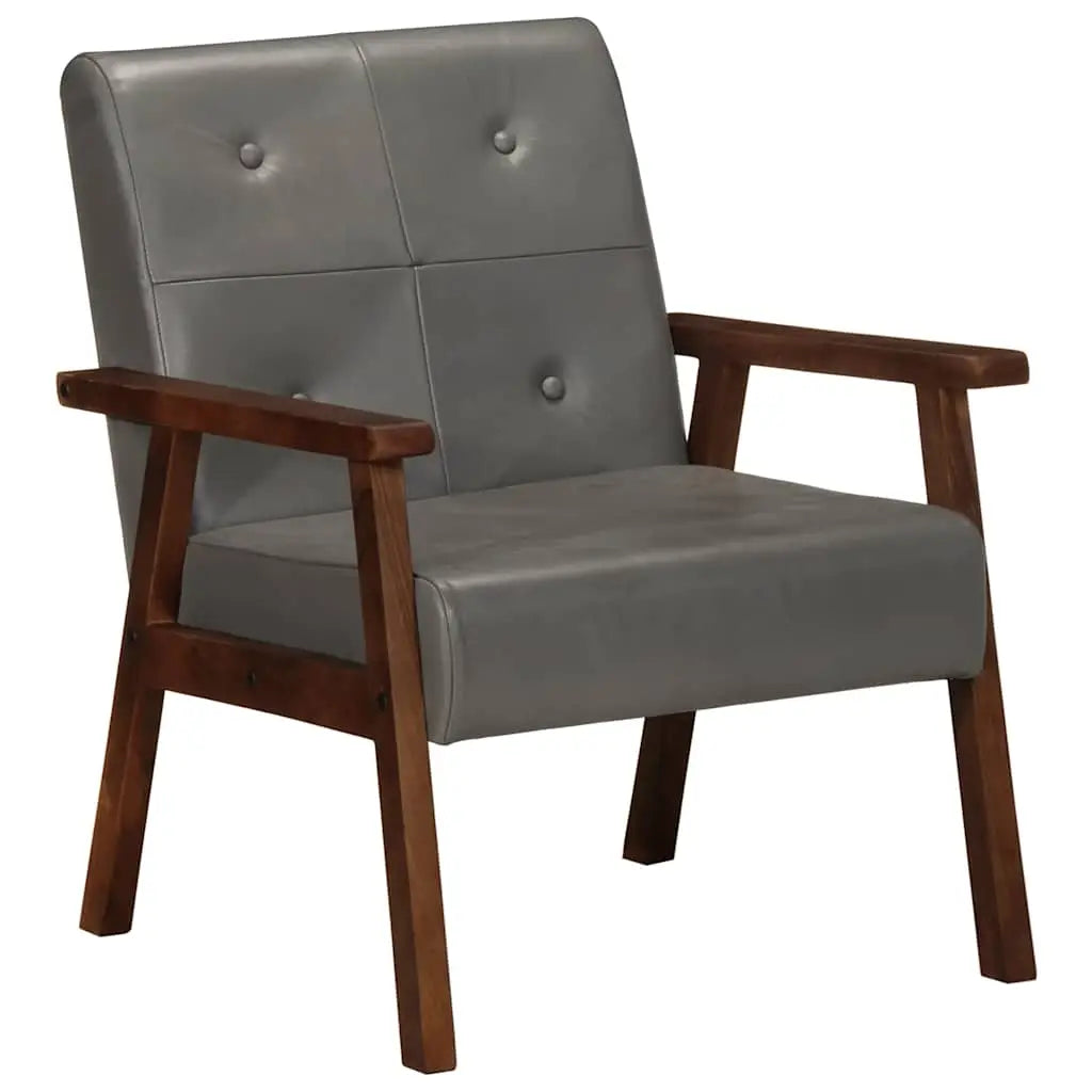 Fauteuil gris cuir véritable - XIOS