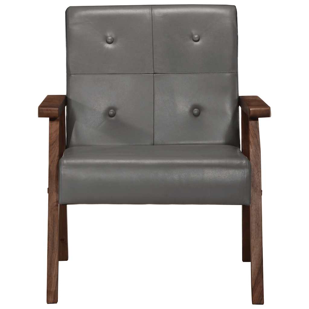 Fauteuil gris cuir véritable - XIOS
