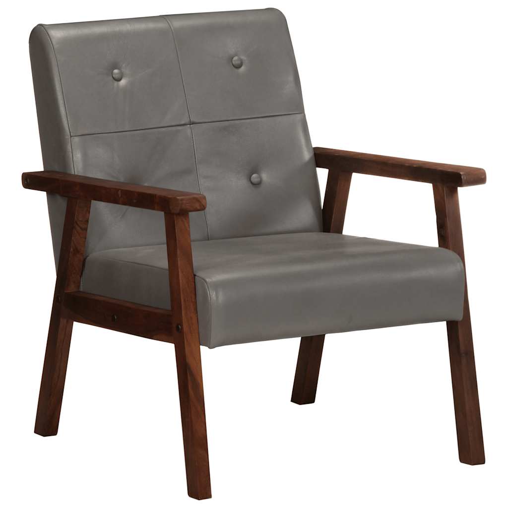 Fauteuil gris cuir véritable - XIOS