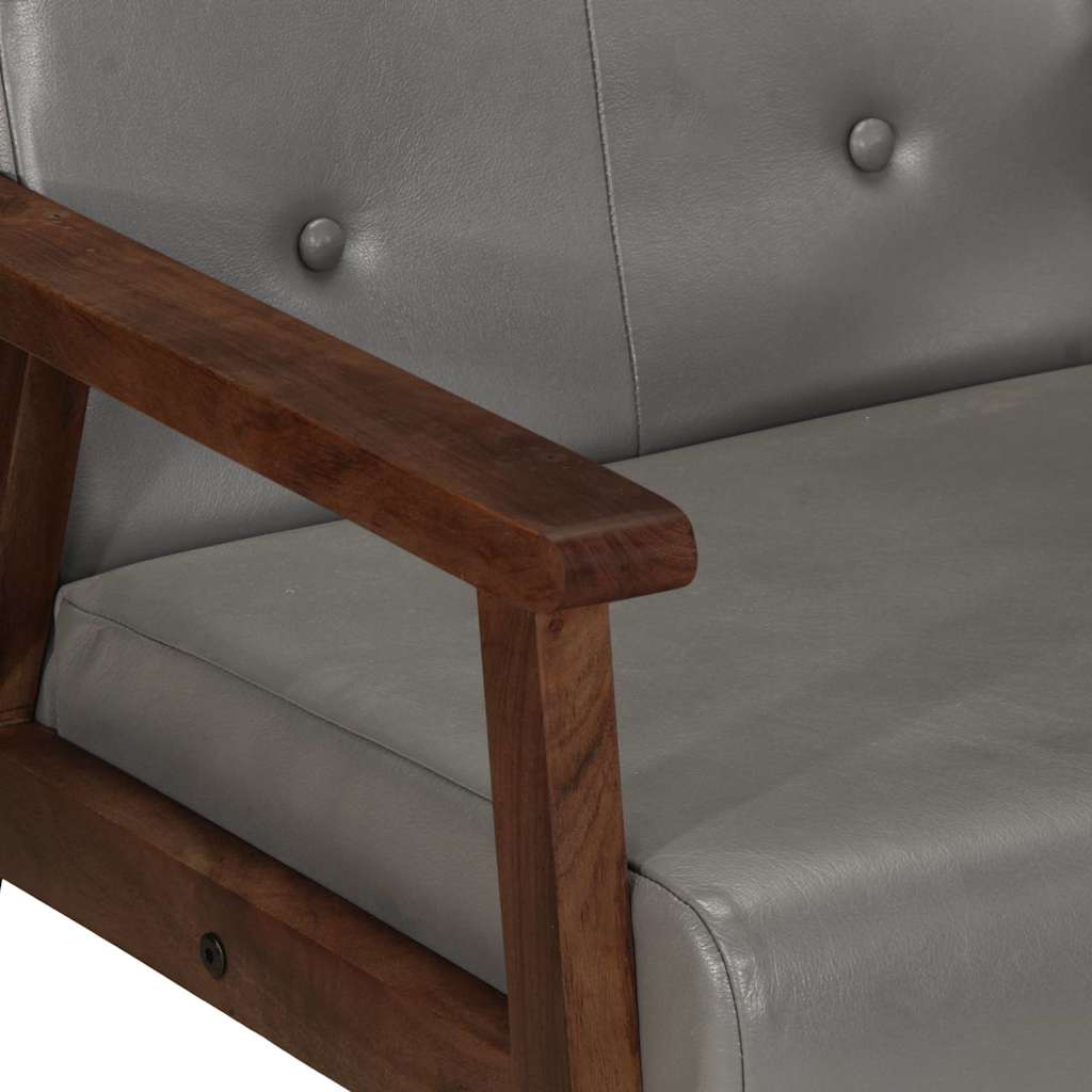 Fauteuil gris cuir véritable - XIOS