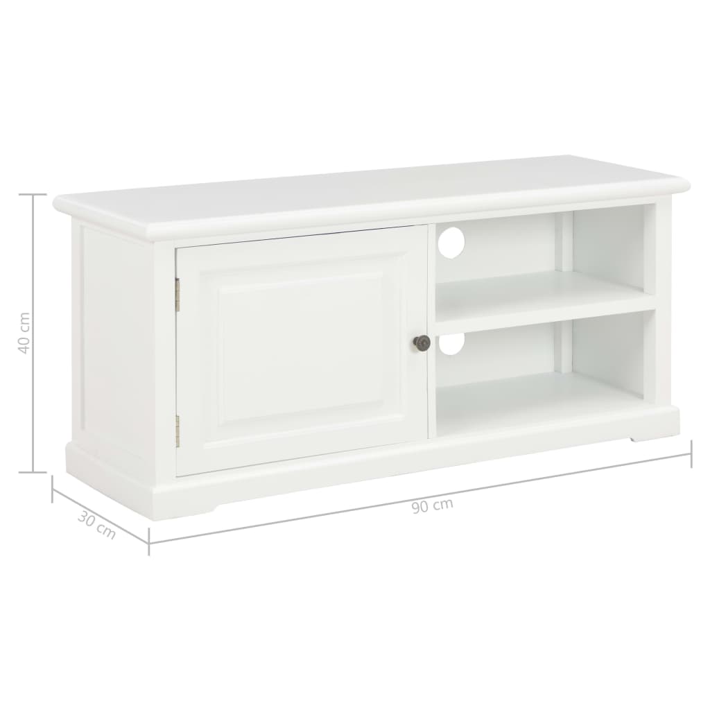 Meuble TV Blanc 90x30x40 cm Bois - XIOS