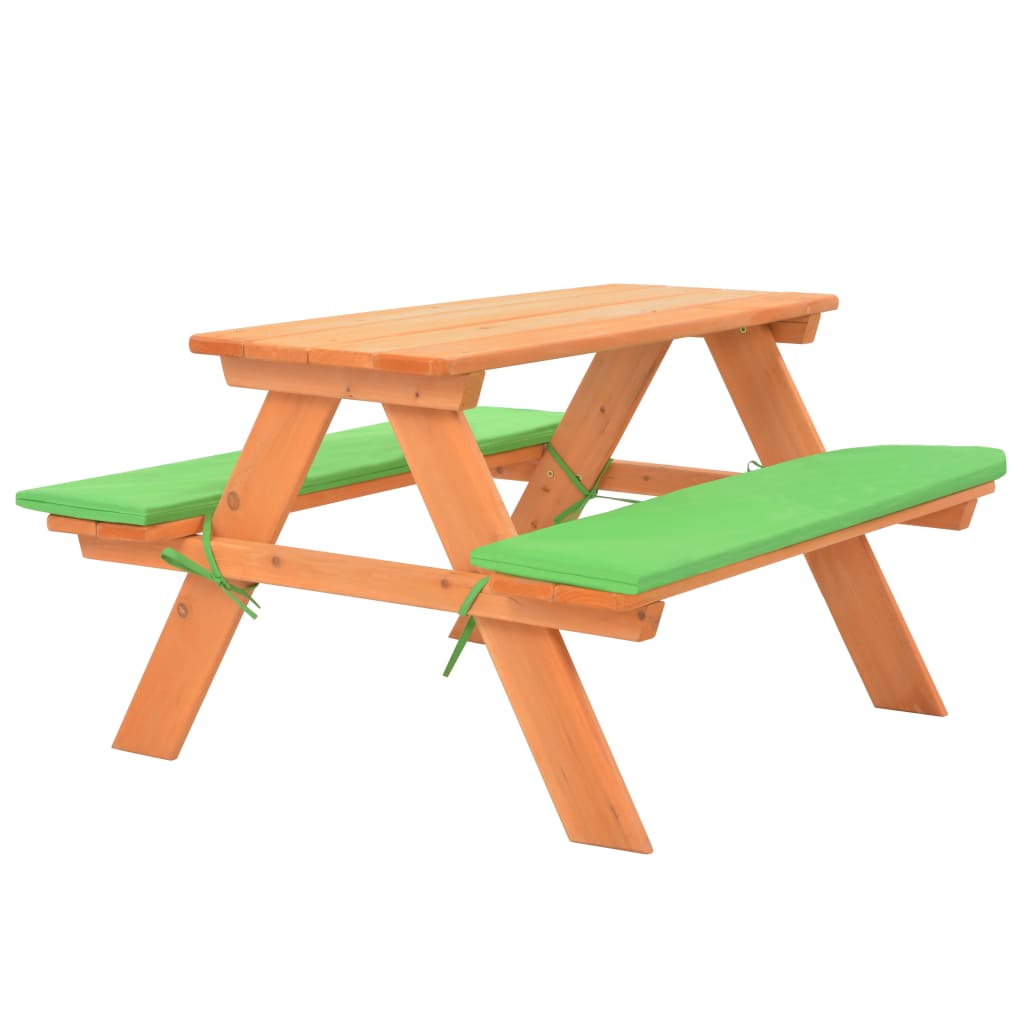 Table de pique-nique pour enfants avec bancs 89x79x50 cm Sapin - XIOS